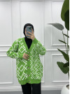 Geometric Pattern Knitwear Cardigan Pistachio Green