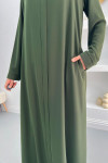 Hidden Zipper Abaya Khaki