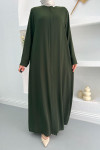 Hidden Zipper Abaya Khaki