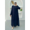 Hidden Zipper Abaya Navy Blue