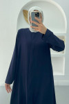 Hidden Zipper Abaya Navy Blue