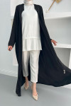 Hidden Zipper Abaya Black