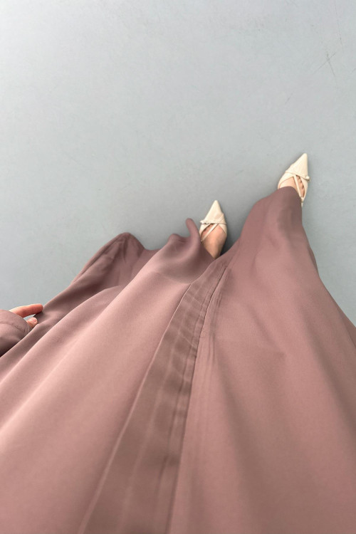 Hidden Zipper Abaya Mink