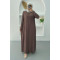 Hidden Zipper Abaya Mink