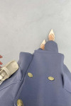 Gold Buttoned Jacket Set Gray