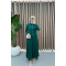 Gold Buttoned Skirt Suit Emerald Green