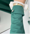 Gold Buttoned Skirt Suit Emerald Green