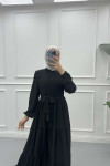 Shirt Collar Dress Black