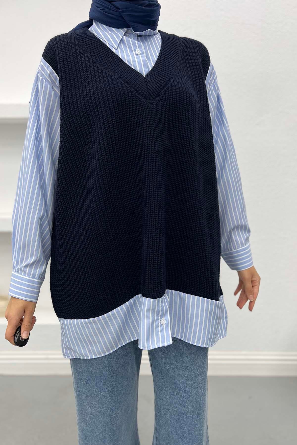 Shirt Sweater Navy Blue