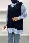 Shirt Sweater Navy Blue