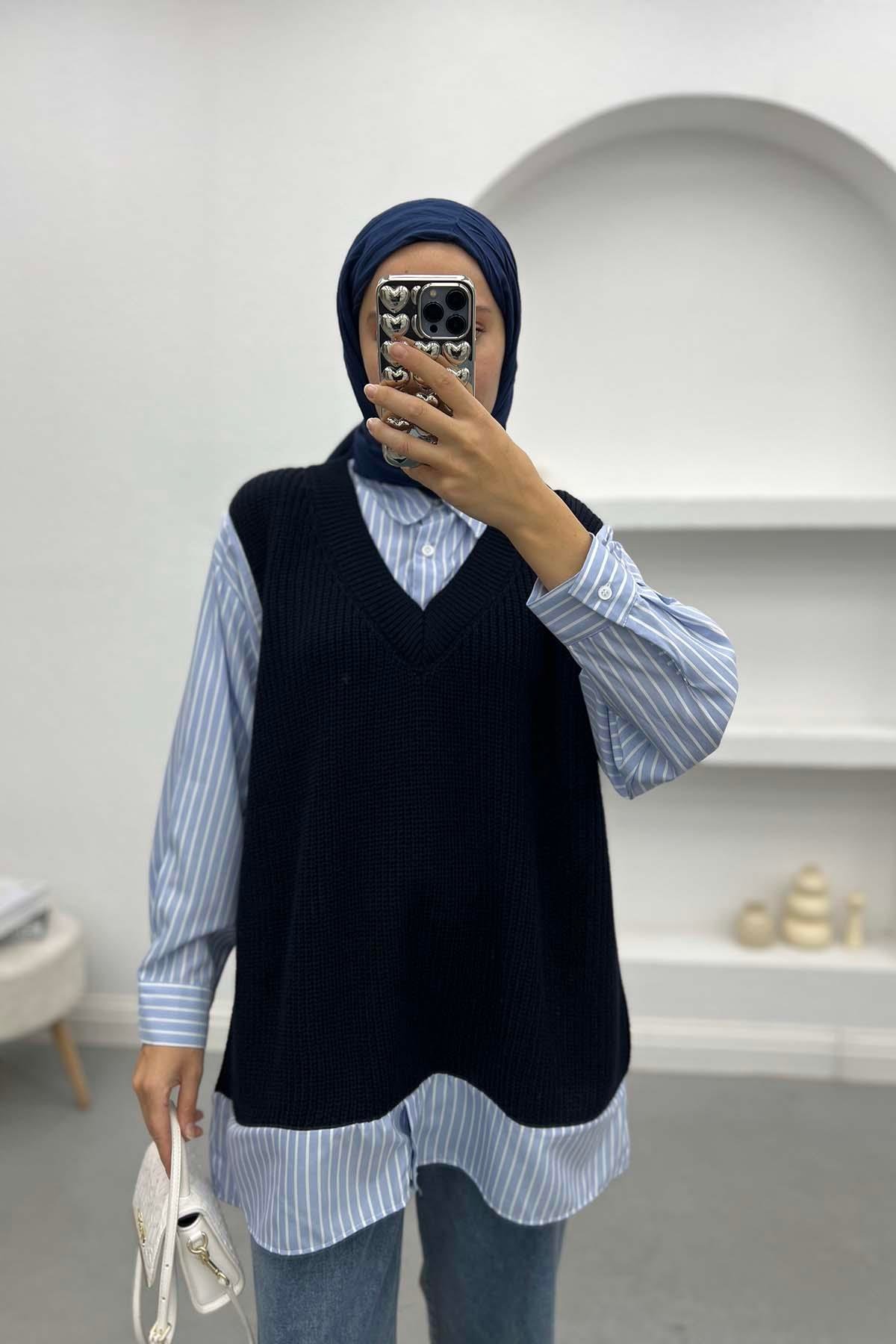 Shirt Sweater Navy Blue