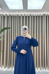 Guipure Embroidered Abaya Navy Blue