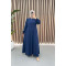 Guipure Embroidered Abaya Navy Blue