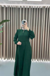 Guipure Embroidered Abaya Emerald Green