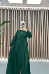 Guipure Embroidered Abaya Emerald Green