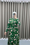 Judge Collar Floral Dress Green