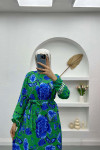 Judge Collar Floral Dress Green