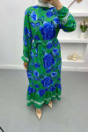 Judge Collar Floral Dress Green