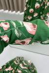 Judge Collar Floral Dress Green