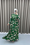 Judge Collar Floral Dress Green