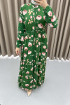 Judge Collar Floral Dress Green