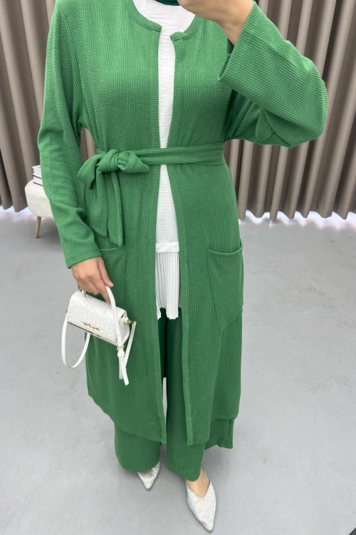 Cardigan and Wrap Suit Green