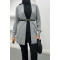 Thin Knit Cardigan (Without Belt) Gray