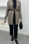 Thin Knit Cardigan (Without Belt) Mink