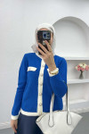 Pearl Button Detailed Cardigan Blue