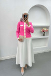 Pearl Button Detailed Cardigan Pink