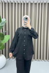 Pearl Button Pocket Suit Black