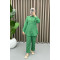 Pearl Button Pocket Suit Green