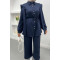 Pearl Buttoned Scuba Suit Dark Navy Blue