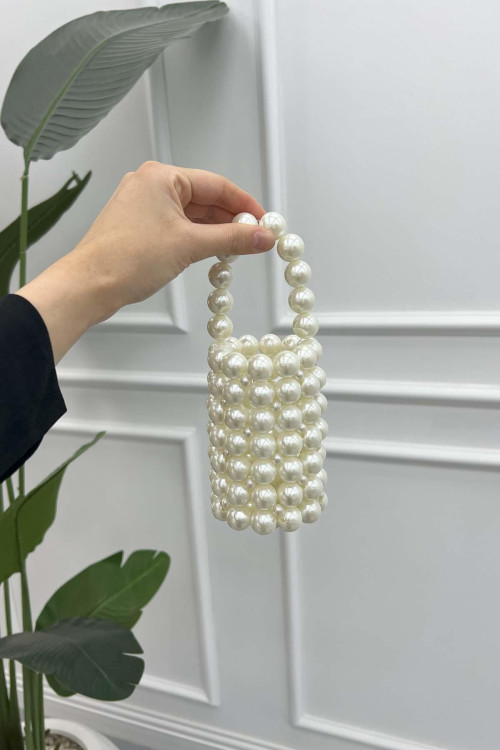 Pearl Clutch Bag Cream