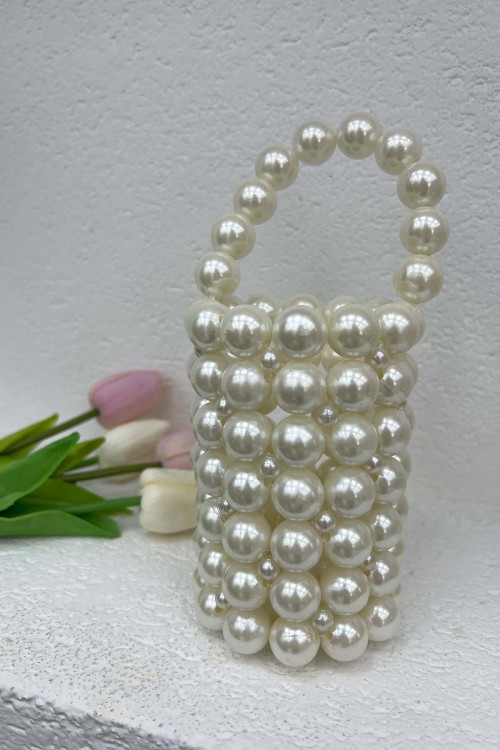 Pearl Clutch Bag Cream