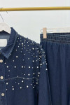 Pearl Denim Suit Dark Blue