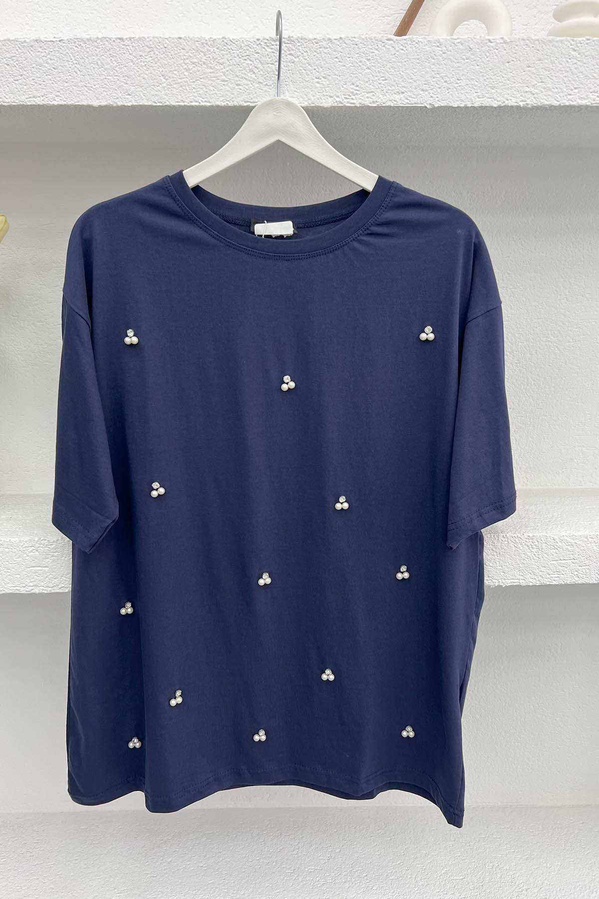 Pearl T-Shirt Navy Blue