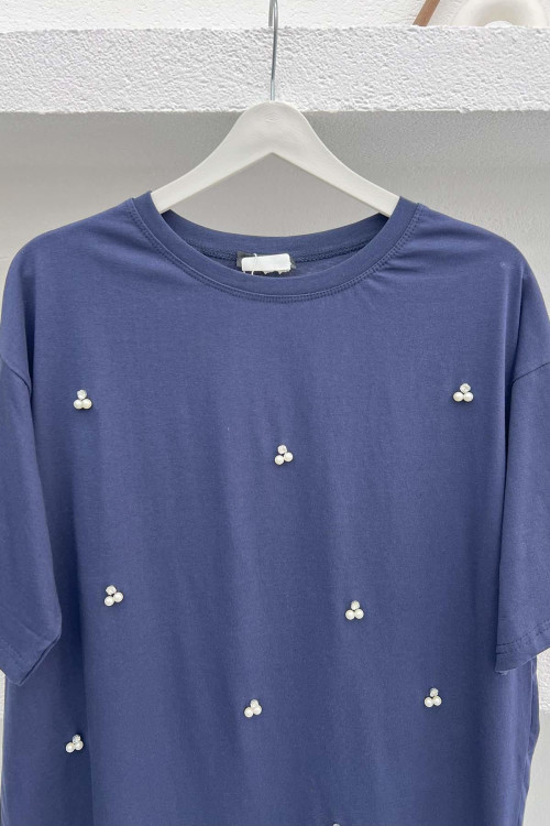 Pearl T-Shirt Navy Blue