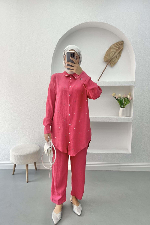 Pearly Tunic Set Fuchsia