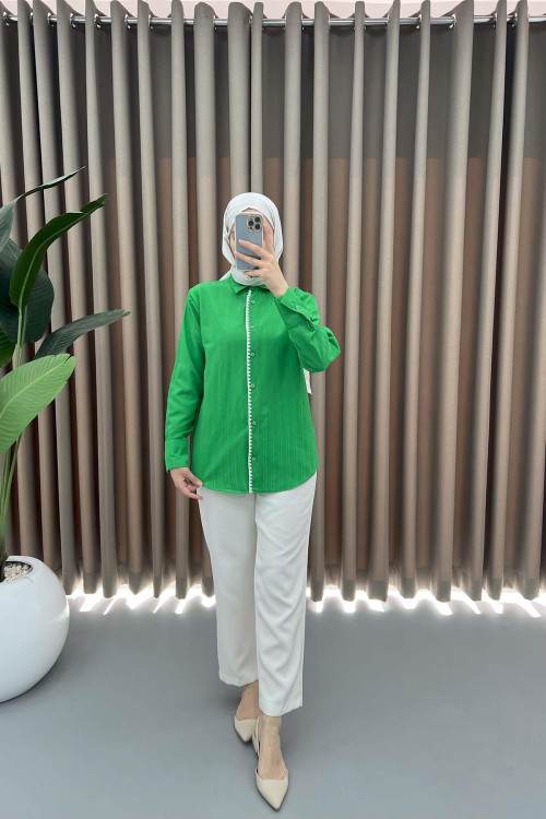 Embroidered Shirt Green