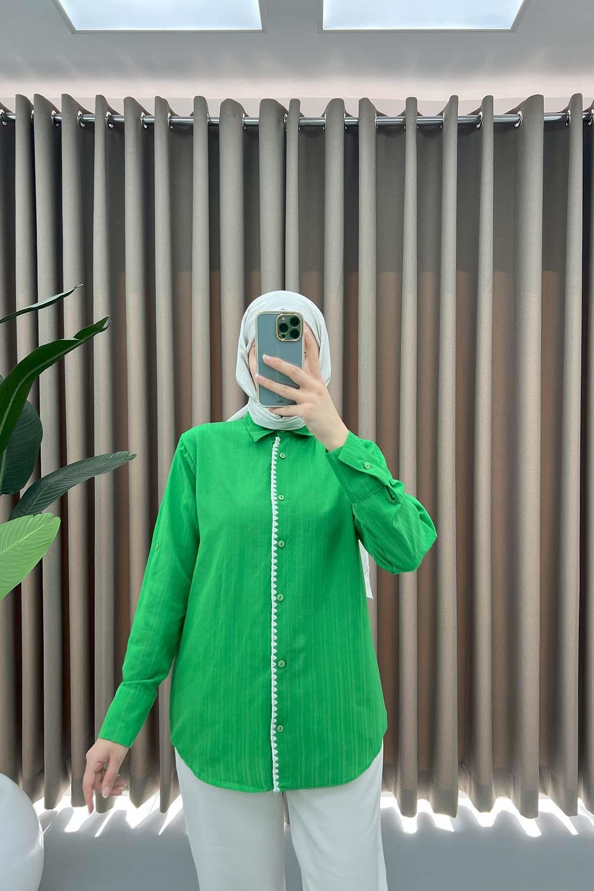 Embroidered Shirt Green