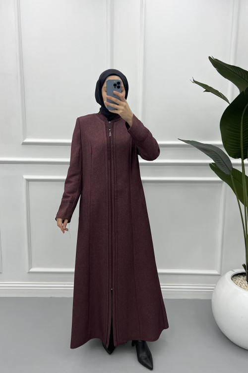 Embroidered Abaya Claret Red