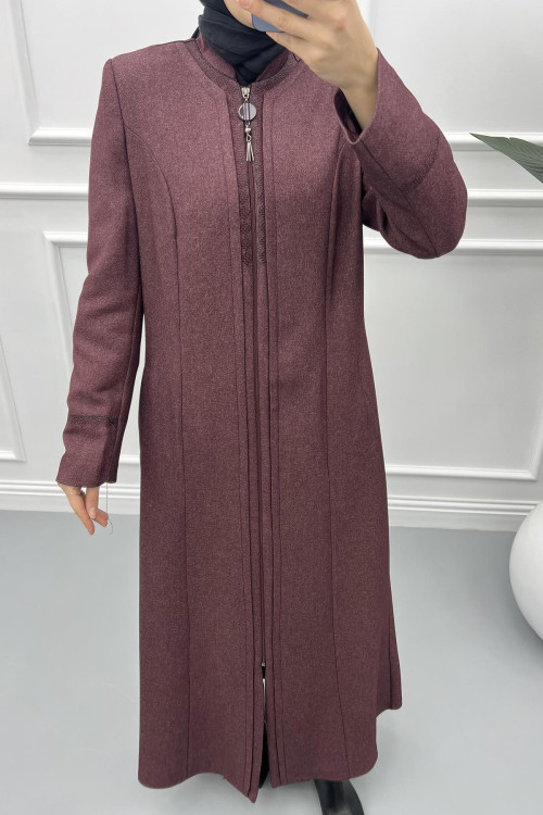 Embroidered Abaya Claret Red