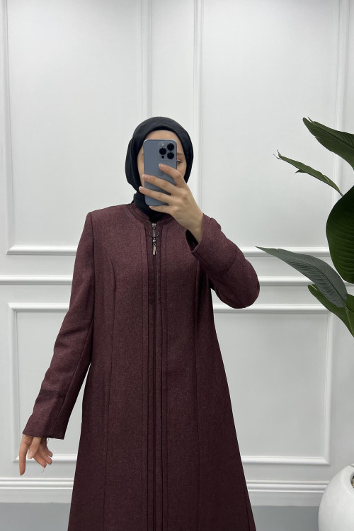 Embroidered Abaya Claret Red