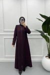 Embroidered Abaya Damson