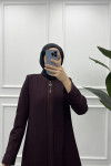 Embroidered Abaya Damson