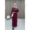 Embroidered Knit Dress Claret Red