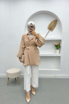 Jacquard Shiny Jacket Beige