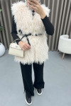 Fluffy Fur Vest Ecru