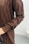 Embossed Mercerized Tunic Brown